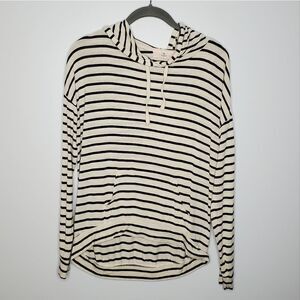Pink Republic S Off White Navy Striped Hoodie Lightweight Spring Nautical